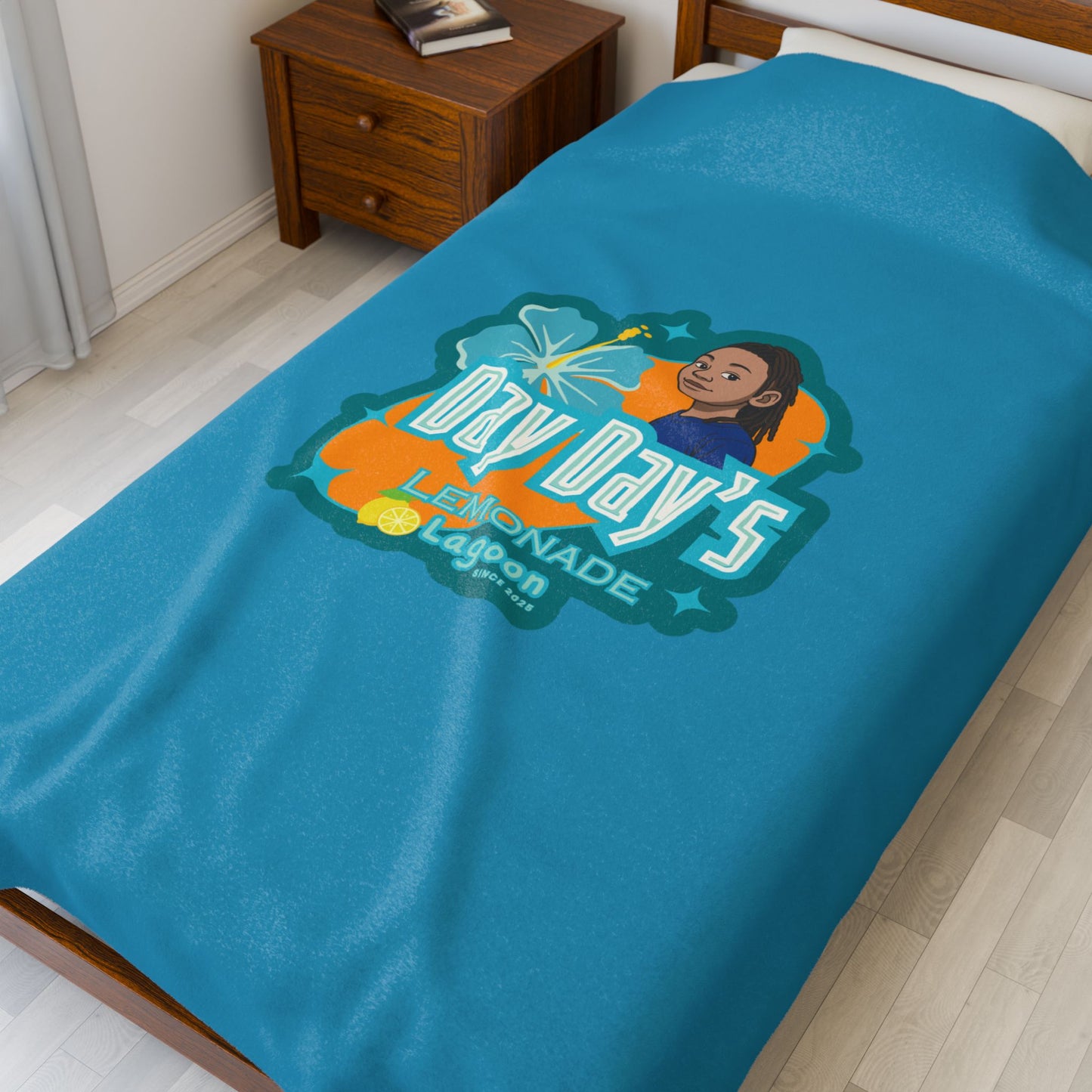 Day Day’s Lemonade Lagoon Logo Plush Throw
