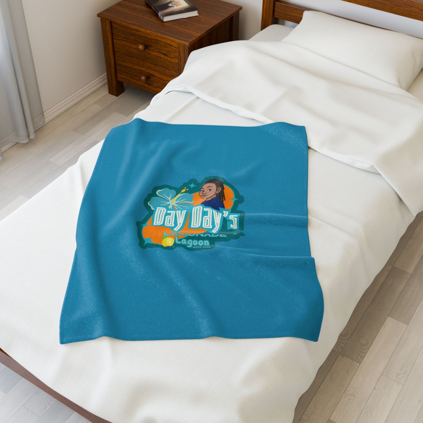 Day Day’s Lemonade Lagoon Logo Plush Throw